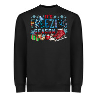 Black It's Freezing Season Heavyweight Sweatshirt - CowhideDigitalArt