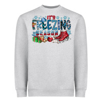Heather Grey It's Freezing Season Heavyweight Sweatshirt - CowhideDigitalArt