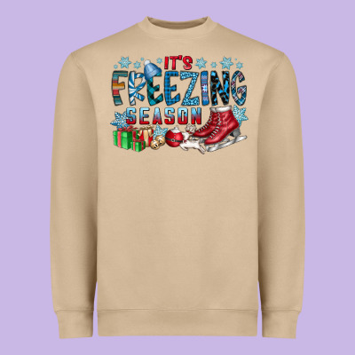 It's Freezing Season Heavyweight Sweatshirt Designed By Cowhidedigitalart