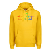 Lemon LGBT Love Rainbow Heartbeat Premium Hoodie - PixelWave