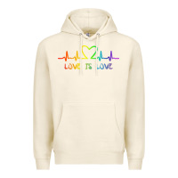 Tofu LGBT Love Rainbow Heartbeat Premium Hoodie - PixelWave