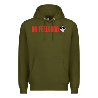 Army Green Dr. Feelgood Premium Hoodie - PixelWave