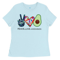 Baby Blue PEACE LOVE AVOCADOS Ladies Tee - Bettercallsaul