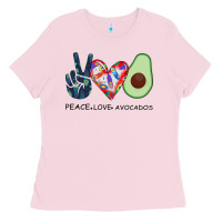 Bubblegum Pink PEACE LOVE AVOCADOS Ladies Tee - Bettercallsaul