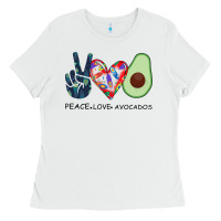 White PEACE LOVE AVOCADOS Ladies Tee - Bettercallsaul