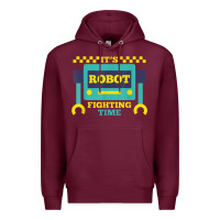 Burgundy it's robot fighting time funny robotics engineer battle bots Premium Hoodie - PixelWave