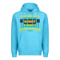 Ocean Blue it's robot fighting time funny robotics engineer battle bots Premium Hoodie - PixelWave