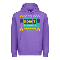Purple it's robot fighting time funny robotics engineer battle bots Premium Hoodie - PixelWave