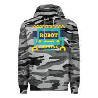 Slate Camo it's robot fighting time funny robotics engineer battle bots Premium Hoodie - PixelWave