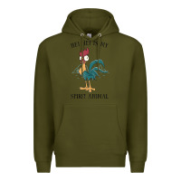 Army Green Moana Hei Hei Is My Spirit Animal Portrait Premium Hoodie - PixelWave