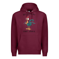 Burgundy Moana Hei Hei Is My Spirit Animal Portrait Premium Hoodie - PixelWave