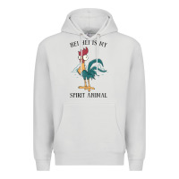 Dove Grey Moana Hei Hei Is My Spirit Animal Portrait Premium Hoodie - PixelWave