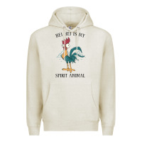 Oatmeal Heather Moana Hei Hei Is My Spirit Animal Portrait Premium Hoodie - PixelWave