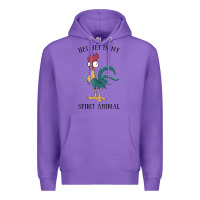 Purple Moana Hei Hei Is My Spirit Animal Portrait Premium Hoodie - PixelWave