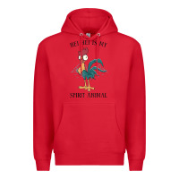 Red Moana Hei Hei Is My Spirit Animal Portrait Premium Hoodie - PixelWave
