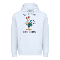 White Moana Hei Hei Is My Spirit Animal Portrait Premium Hoodie - PixelWave