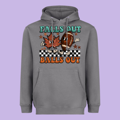 Falls Out Balls Out Heavyweight Hoodie Designed By Barkaloodesign