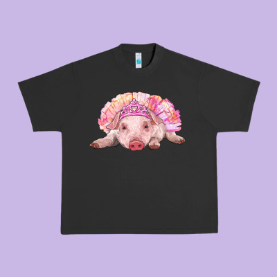 Balerina Baby Pig With Tutu Urban Heavy Tee Designed By Ranaportraitstore