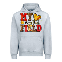 Heather Grey my heart is on that field softball Urban Hoodie - AdoDesignShop