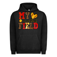 Pigment Black my heart is on that field softball Urban Hoodie - AdoDesignShop