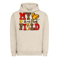 Pigment French Oak my heart is on that field softball Urban Hoodie - AdoDesignShop