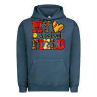 Pigment Midnight Navy my heart is on that field softball Urban Hoodie - AdoDesignShop