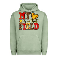 Pigment Oil Green my heart is on that field softball Urban Hoodie - AdoDesignShop