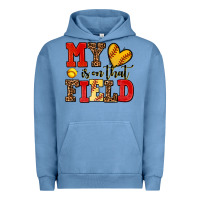 Pigment Pebble Blue my heart is on that field softball Urban Hoodie - AdoDesignShop
