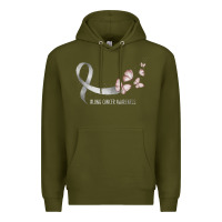 Army Green pretty white ribbon support lung cancer awareness t shirt Premium Hoodie - Craftify