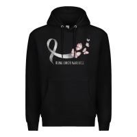 Black pretty white ribbon support lung cancer awareness t shirt Premium Hoodie - Craftify