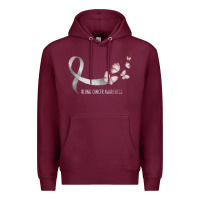 Burgundy pretty white ribbon support lung cancer awareness t shirt Premium Hoodie - Craftify