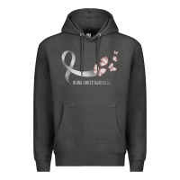 Charcoal Heather pretty white ribbon support lung cancer awareness t shirt Premium Hoodie - Craftify