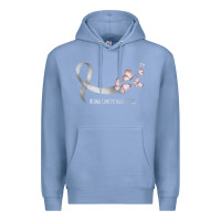 Colony Blue pretty white ribbon support lung cancer awareness t shirt Premium Hoodie - Craftify