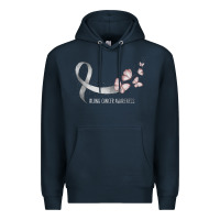Navy pretty white ribbon support lung cancer awareness t shirt Premium Hoodie - Craftify