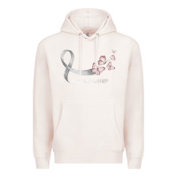 Pale Pink pretty white ribbon support lung cancer awareness t shirt Premium Hoodie - Craftify