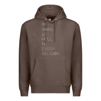 Coffee i'm  going to  hell in  every  religion Premium Hoodie - Craftify