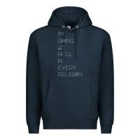 Navy i'm  going to  hell in  every  religion Premium Hoodie - Craftify