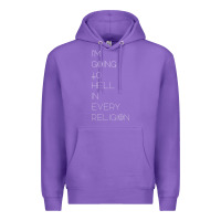 Purple i'm  going to  hell in  every  religion Premium Hoodie - Craftify
