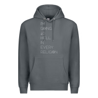 Rock i'm  going to  hell in  every  religion Premium Hoodie - Craftify