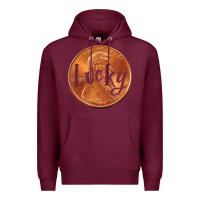 Burgundy Cute Good Luck Gift - Lucky Penny Premium Hoodie - Craftify