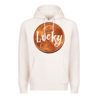 Pale Pink Cute Good Luck Gift - Lucky Penny Premium Hoodie - Craftify