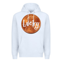 White Cute Good Luck Gift - Lucky Penny Premium Hoodie - Craftify