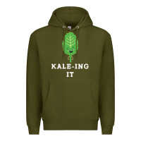 Army Green kaleing it kale art for vegans vegetarians Premium Hoodie - Craftify