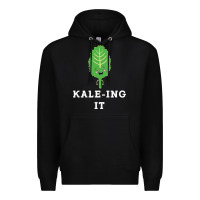 Black kaleing it kale art for vegans vegetarians Premium Hoodie - Craftify