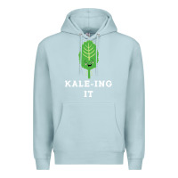 Blue Mist kaleing it kale art for vegans vegetarians Premium Hoodie - Craftify