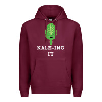 Burgundy kaleing it kale art for vegans vegetarians Premium Hoodie - Craftify