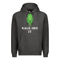 Charcoal Heather kaleing it kale art for vegans vegetarians Premium Hoodie - Craftify
