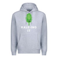 Heather Grey kaleing it kale art for vegans vegetarians Premium Hoodie - Craftify
