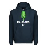 Navy kaleing it kale art for vegans vegetarians Premium Hoodie - Craftify