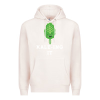 Pale Pink kaleing it kale art for vegans vegetarians Premium Hoodie - Craftify